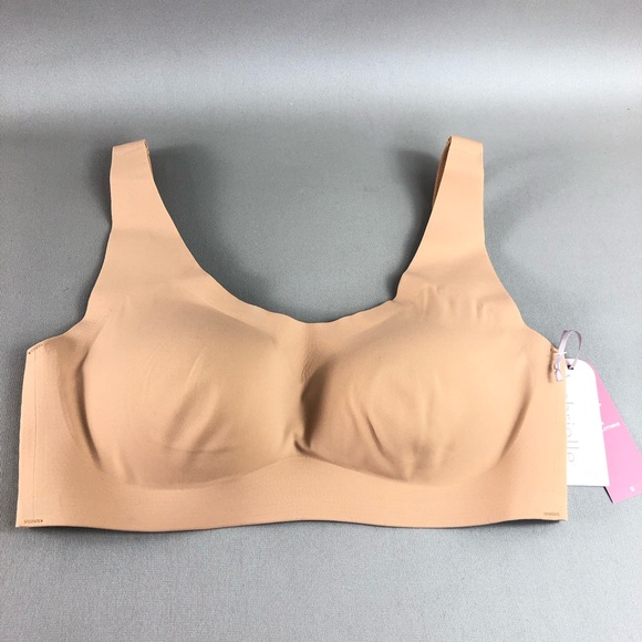 Ambrielle No Show Seamless Nude Scoop Neck Lounge Bra Size S - Picture 1 of 11